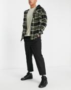 Topman Wide Leg Crop Cargo Pants In Black