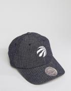 Mitchell & Ness Adjustable Cap Toronto Raptors In Reversible Denim - Gray