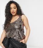 Yours Sequin Cami Top In Gold
