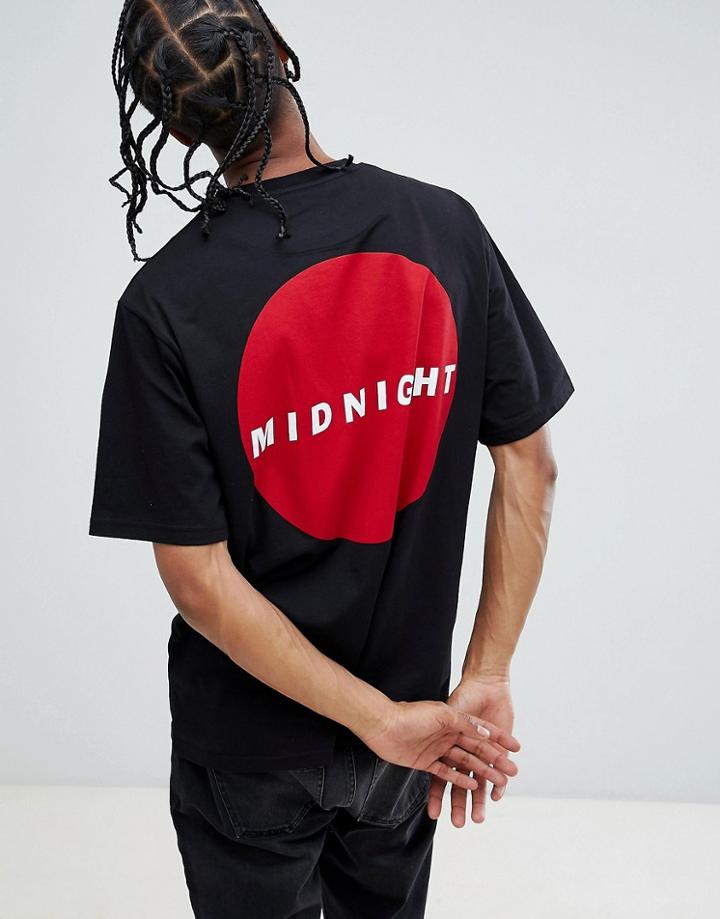 Midnight Surf Logo Back Print T-shirt - Black