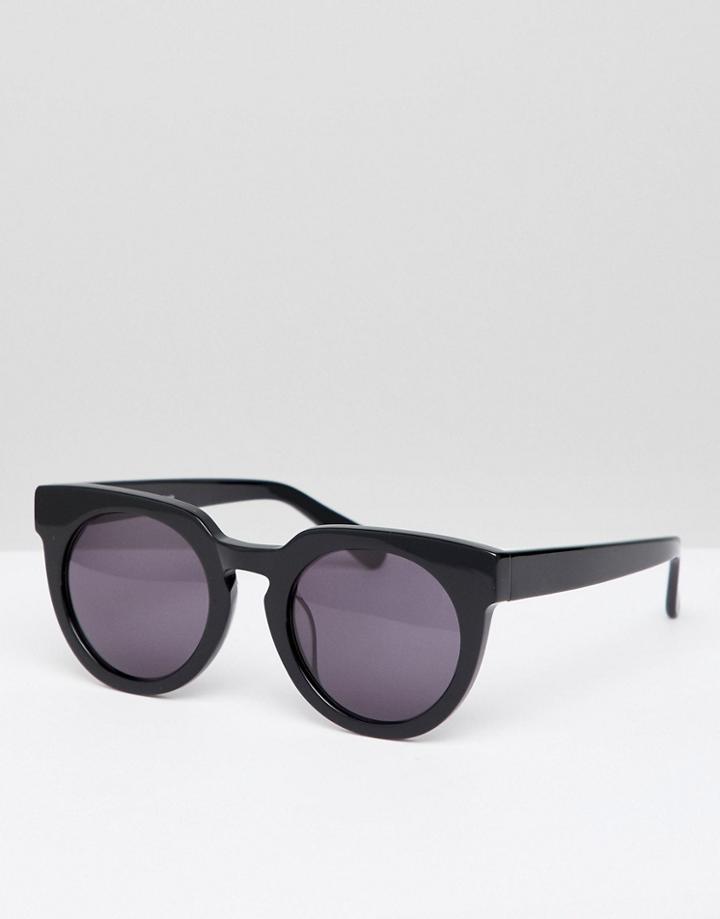 Selected Femme Handmade Acetate Sunglasses With Hard Case - Black