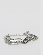 Monki Double Chain Bracelet - Silver