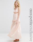 Asos Petite Exclusive Premium Beach Maxi Dress With High Neck - Pink