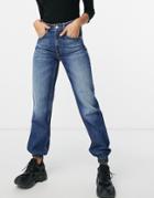 Guess High Waist Jean In Washed Blue-blues