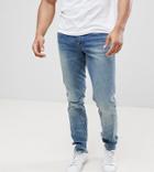 Asos Design Tall Slim Jeans In Mid Wash - Blue