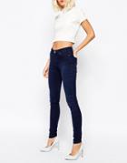 Weekday Body Super Stretch Skinny Mid Wash Denim Jean - Mid Wash Blue