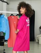 Adidas Originals Adicolor T-shirt Dress In Pink-red