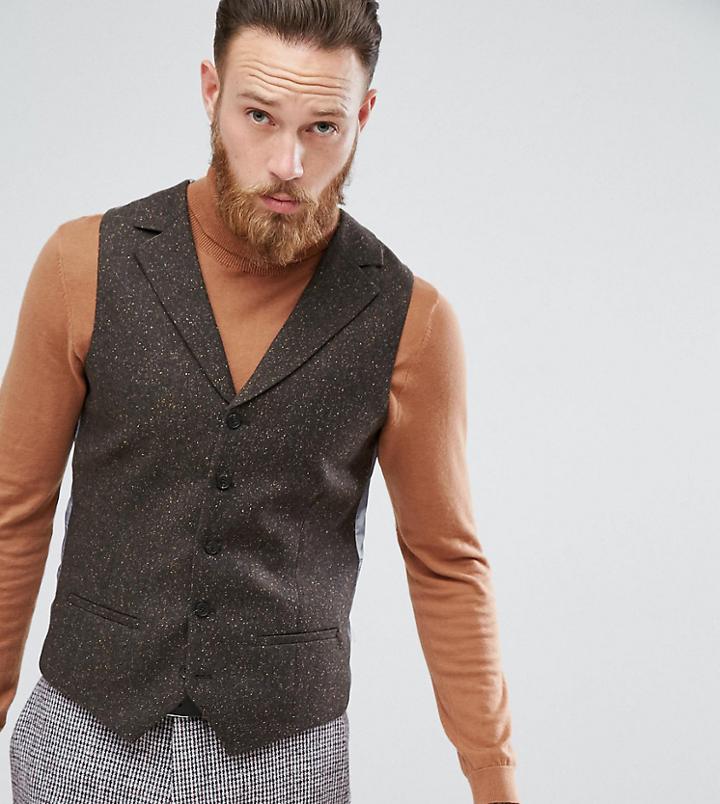 Heart & Dagger Skinny Tweed Vest - Green