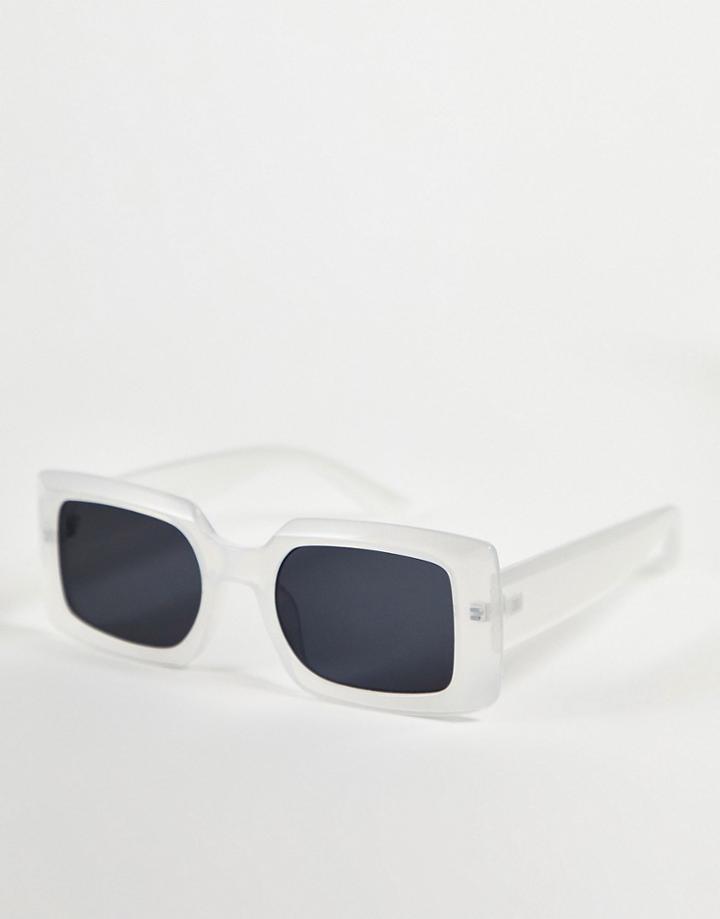 Jeepers Peepers Square Sunglasses With Frosted Transparent Frames-clear