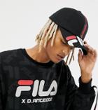 D-antidote X Fila Baseball Cap With Large Logo And Taping - Black