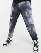 Mennace Sweatpants In Blue Tie Dye - Part Of A Set-blues
