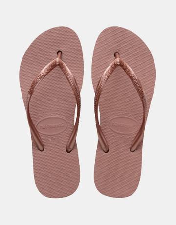 Havaianas Slim Flatform Flip Flops In Crocus Rose-pink