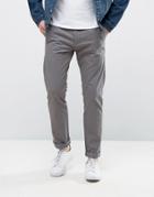 Solid Chinos In Slim Fit - Gray