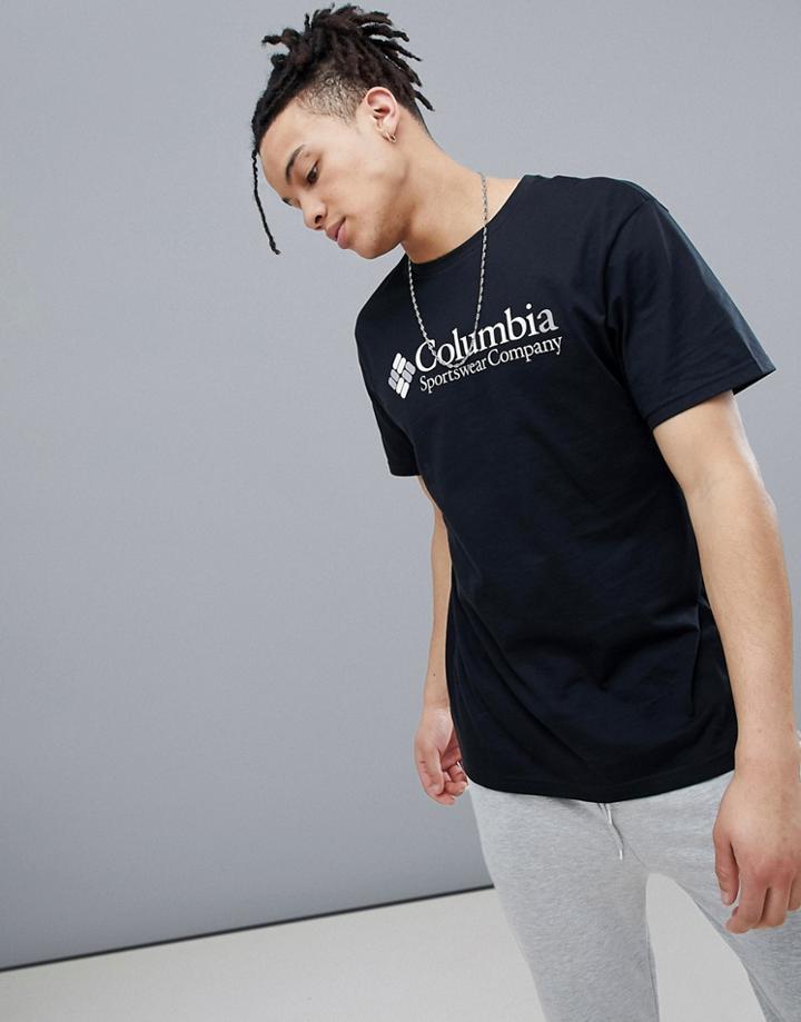 Columbia Logo T-shirt In Black - Black