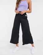 Nike Ribbed High Waist Wide Leg Sweatpants In Black