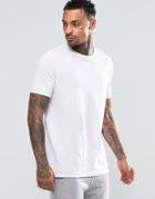 Asos Loungewear Longline T-shirt In White Slub - White