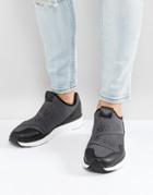 Armani Jeans Crossover Logo Knitted Sneakers In Gray - Gray