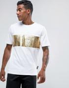 Jaded London T-shirt In White With Gold Foil Panel - White