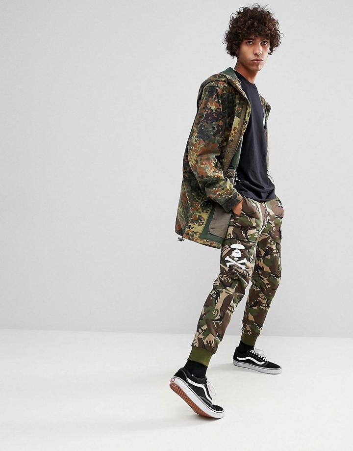 Aape By A Bathing Ape Cargo Joggers In Camo In Regular Fit - Green