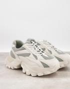Na-kd Curved Trekking Sole Sneakers In White And Gray-black
