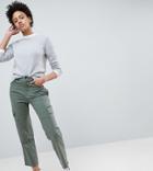 Asos Straight Leg Stretch Pants With Pockets In Light Khaki - Green
