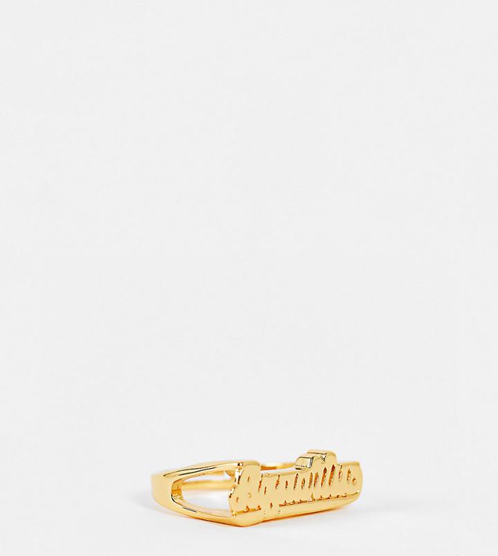 Image Gang Adjustable Aquarius Horoscope Ring In Gold Plate