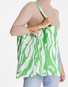 Monki Organic Cotton Tote Bag In Green Swirl Print