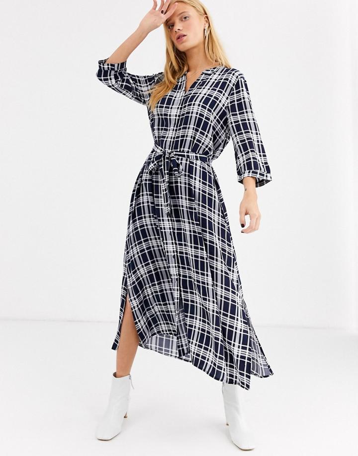 Selected Check Maxi Dress