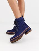 Timberland Courmayeur Valley Leather Ankle Boots In Navy