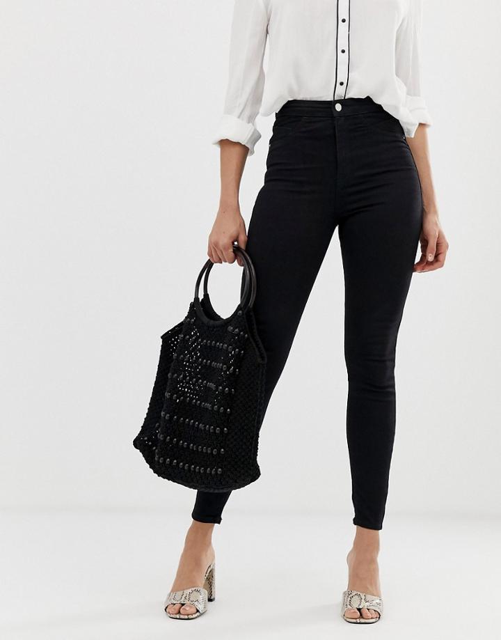 River Island Molly Mid Rise Skinny Jeggings In Black