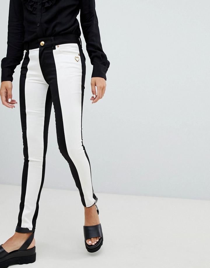 Love Moschino Monochrome Skinny Jeans - Black