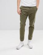 Hollister Cuffed Twill Stretch Jogger In Forest Night Olive - Green