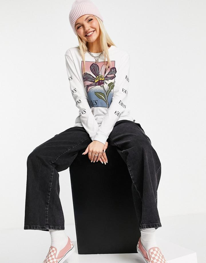 Vans Triple Down Long Sleeve T-shirt In White