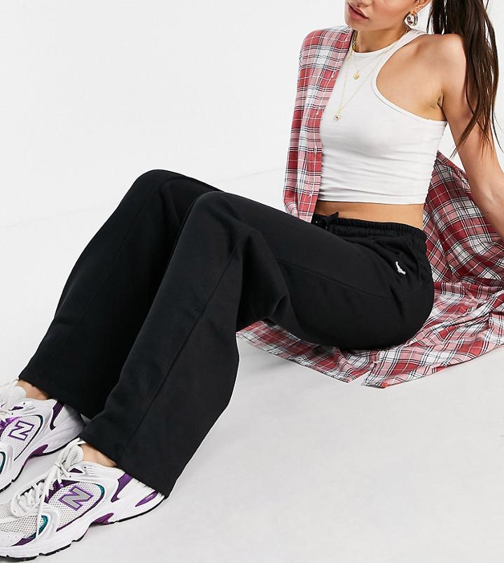 Threadbare Tall Paneled Wide Leg Sweatpants In Black