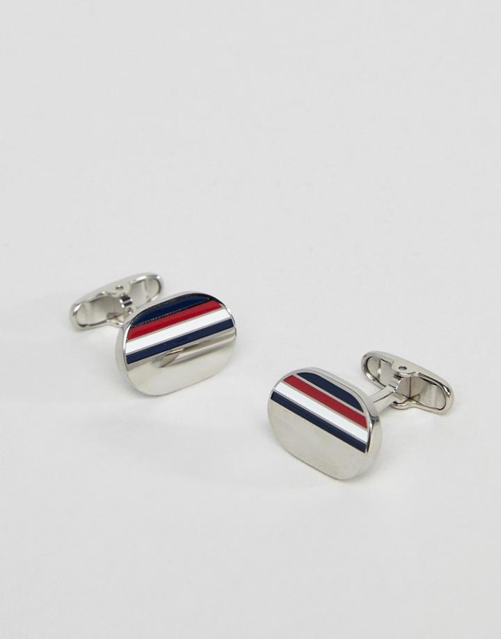 Tommy Hilfiger Striped Cufflinks - White