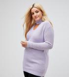 Alice & You Relaxed Sweater With Cut Out High Neck - Gray