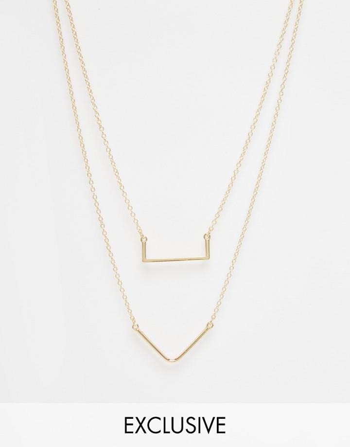 Designb Double Necklace In Gold - Gold