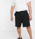Asos Design Plus Wide Leg Smart Shorts In Black