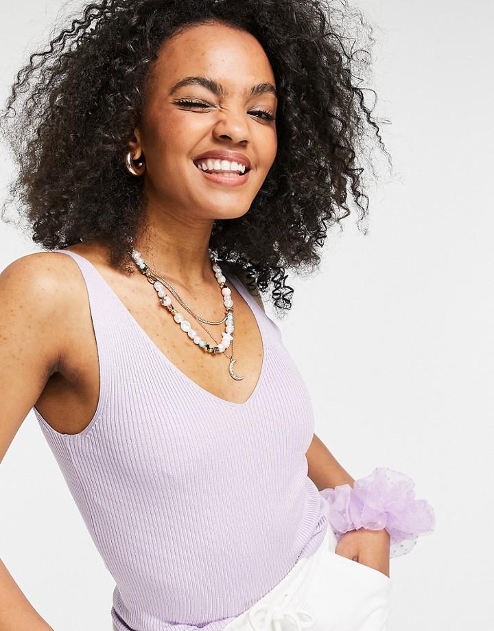 Jdy Knitted Tank In Lilac-purple