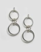 Regal Rose Double Ring Earrings - Silver