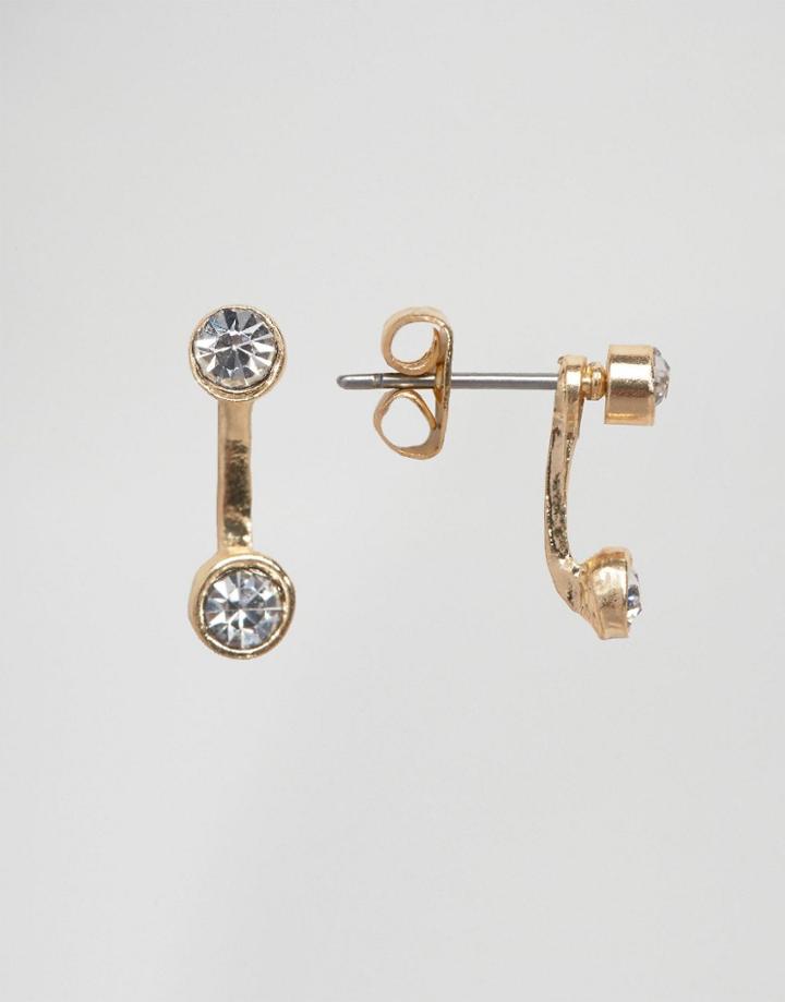 Asos Mini Crystal Swing Earrings - Gold