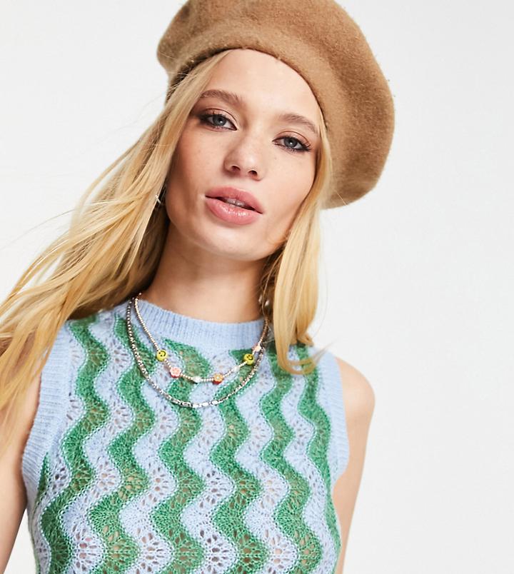 Reclaimed Vintage Inspired Wave Stitch Tank-multi