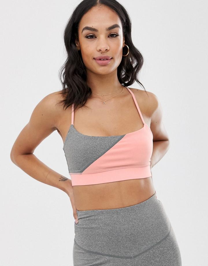 South Beach Asymmetric Panel Crop Top - Gray