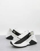 Asos Design Darkness Zip Sneakers In White