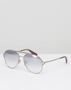 Marc Jacobs Aviator Sunglasses With Metal Brow Bar In Silver - Silver
