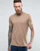 Asos T-shirt In Brown Marl With Crew Neck - Brown