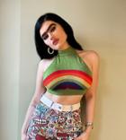 Labelrail X Sophia Hadjipanteli Rainbow Knit Halter Crop Top In Multi