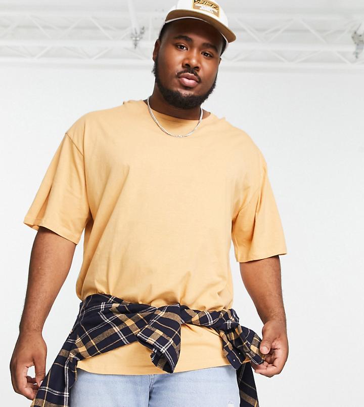 Soul Star Plus Oversized T-shirt In Clay-brown