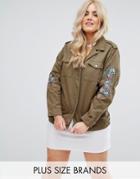 Alice & You Military Jacket With Dragon Arm Embroidery - Green