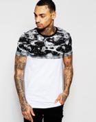 Asos Muscle T-shirt With Paisley Print Yoke - White